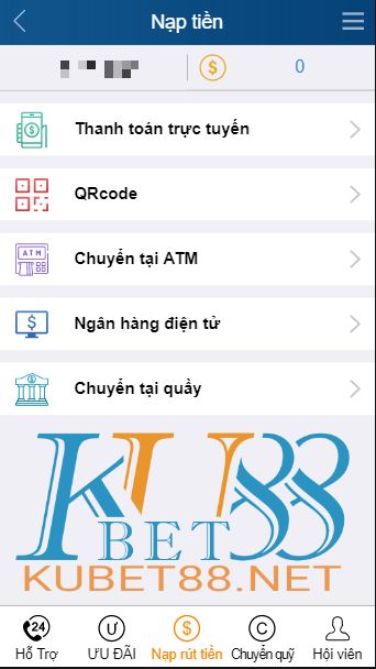 cac phuong thuc nap tien kubet
